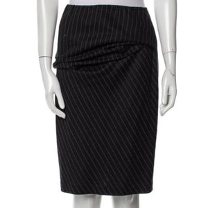 Max Mara Wool Blend Ruched Front Striped Pencil Skirt- Sz. 42/8